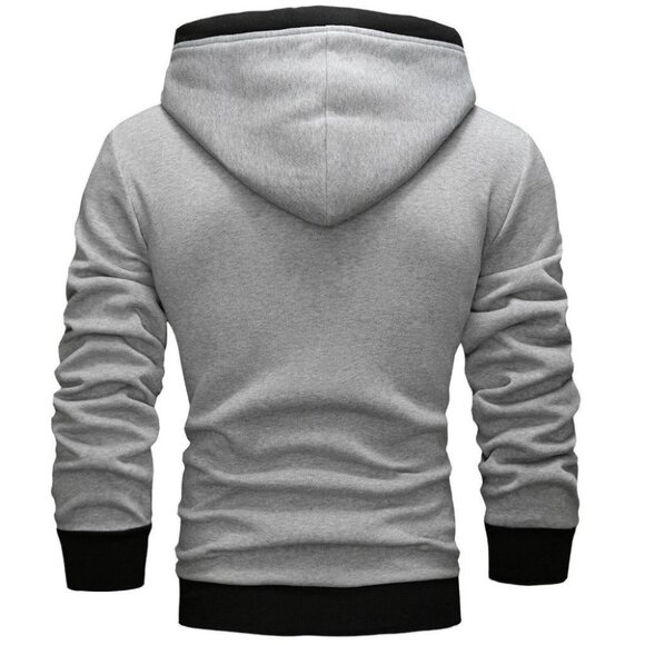 Light Grey Mens Drawstring Hoodie - Picture 2 of 3
